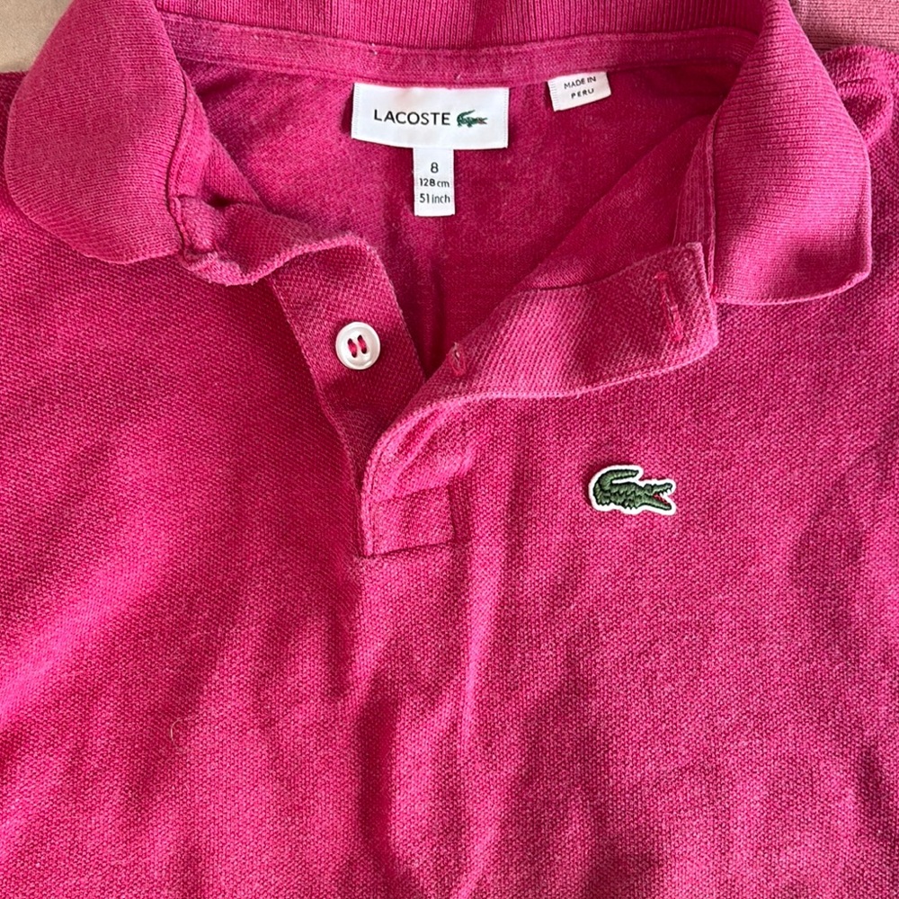 Lacoste Kids Polo Shirt Set - Pink and Red - Picture 2 of 4